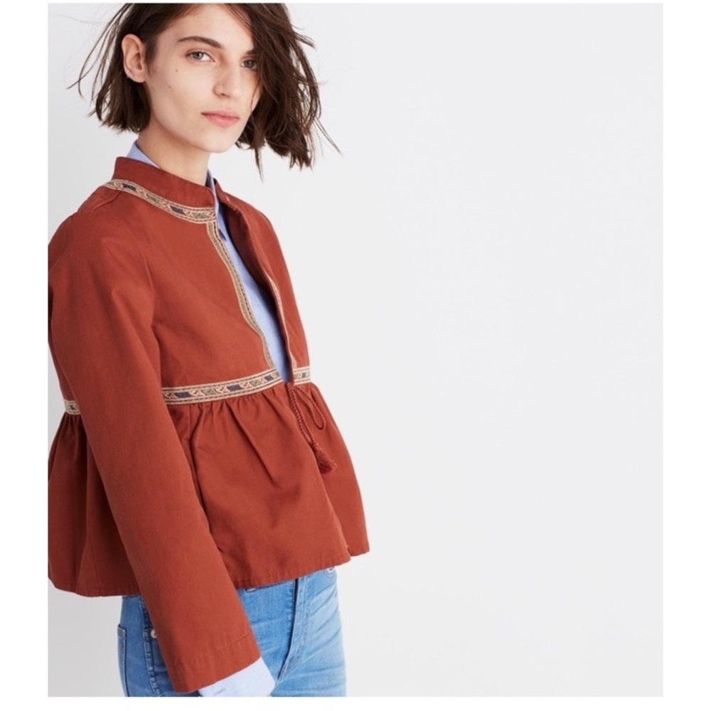 NWT MADEWELL BABYDOLL Sz L Balletcore Embroidered Peplum Jacket OLDSTOCK Chic